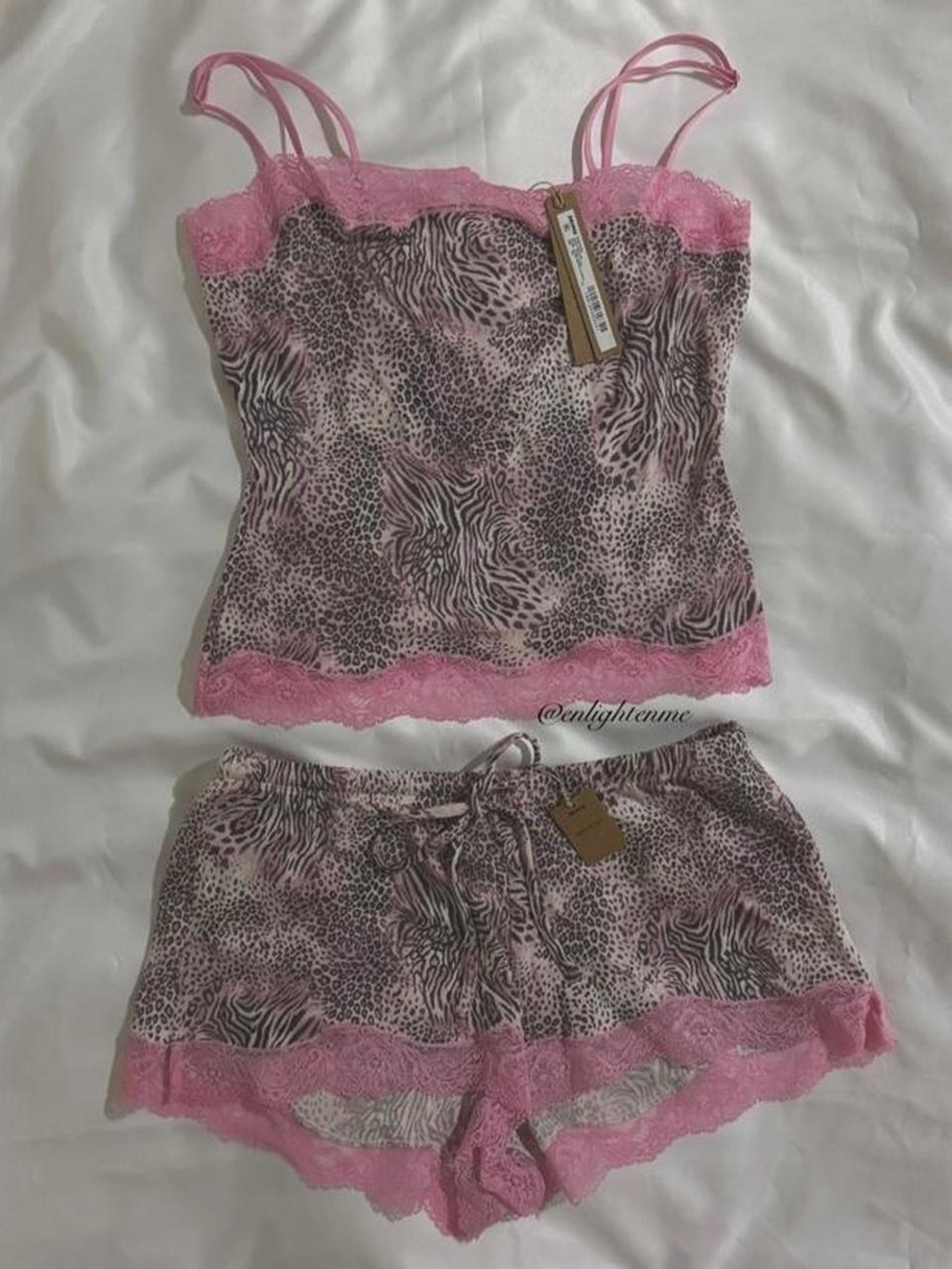 Skims Sleep Lace Cami and Short Set in Bloom Multi Mini Animal XXS